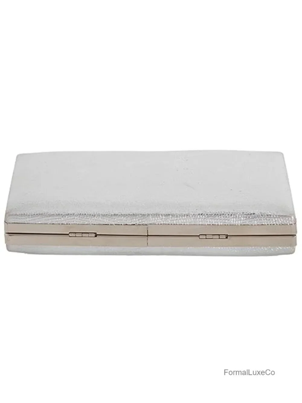 Metallic Material Hard Case Evening Party Clutch with Crossbody Chain